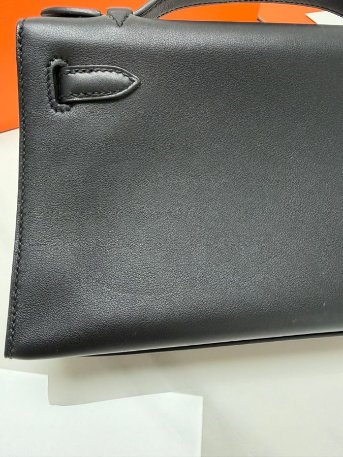 98新 未使用 Hermes Mini Kelly 一代 黑金 Swift皮 D刻-24