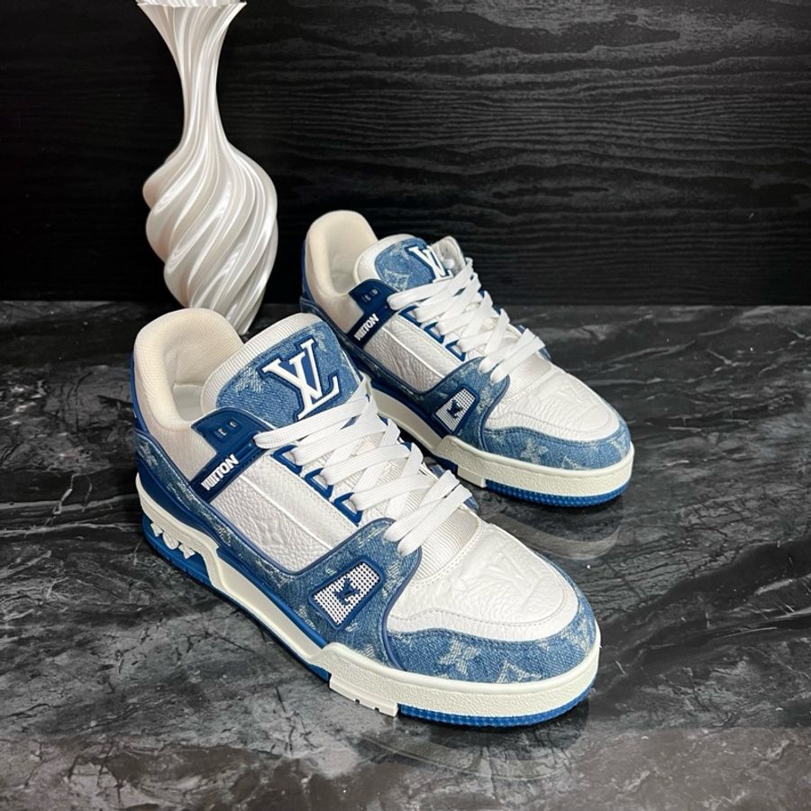 Louis Vuitton路易威登白藍牛仔Trainer板鞋 38碼-2