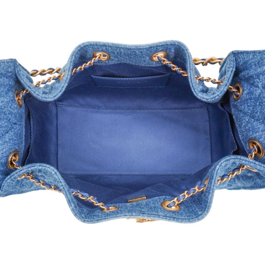 Chanel 25 Bag 牛仔布金釦鏈帶肩背包(AS5293-牛仔藍)-4