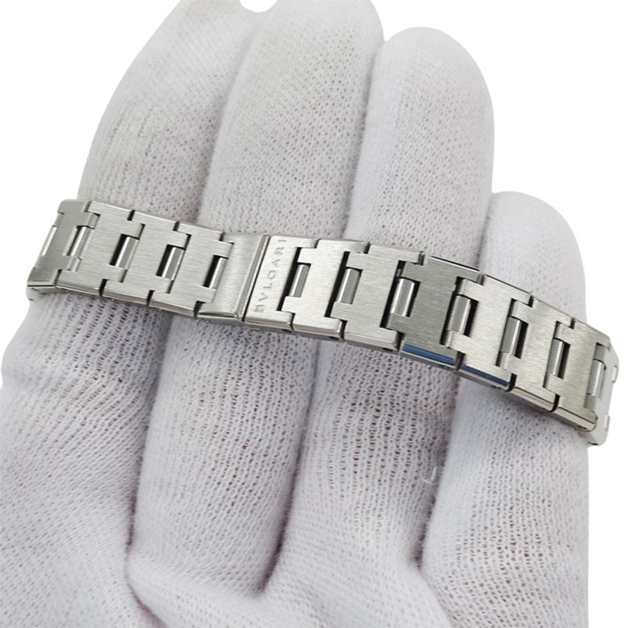 寶格麗 (Bulgari) 女士腕錶，品牌：寶格麗，12 鑽石英機芯，不銹鋼 (SS) 錶殼，銀色和黑色圓形錶殼，型號：BB23SS-4