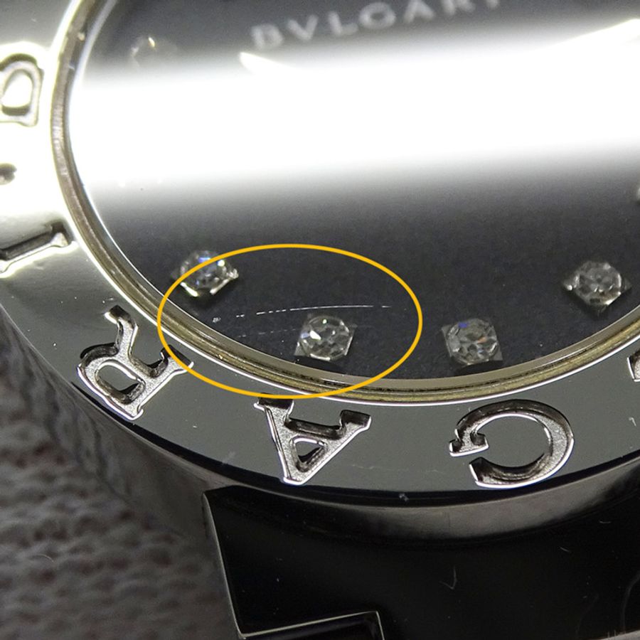 寶格麗 (Bulgari) 女士腕錶，品牌：寶格麗，12 鑽石英機芯，不銹鋼 (SS) 錶殼，銀色和黑色圓形錶殼，型號：BB23SS-5