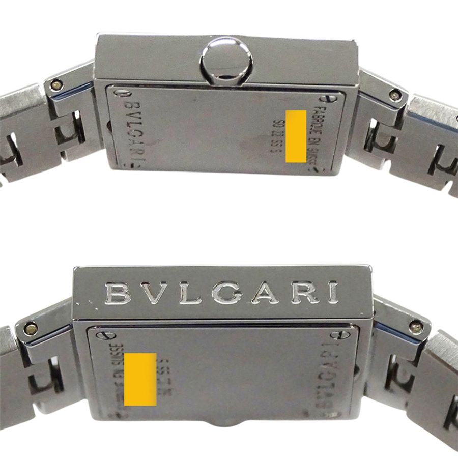 寶格麗 (Bulgari) 女士腕錶，Quadrado 石英機芯，不銹鋼 (SS)，型號 SQ22SS，銀色和黑色-2