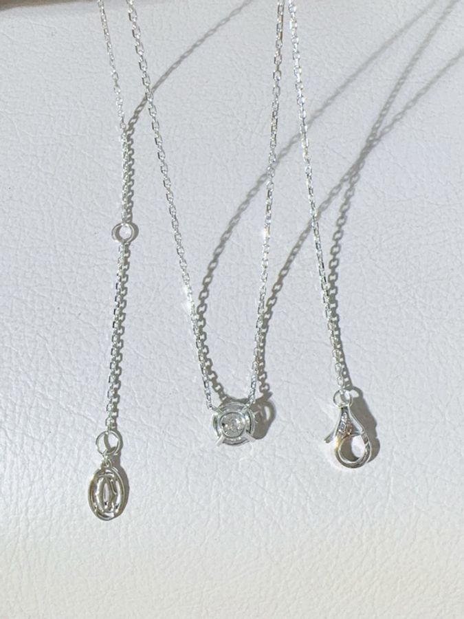 Cartier卡地亞 1895系列 白金單鑽項鍊，鑽石0.72ct-5