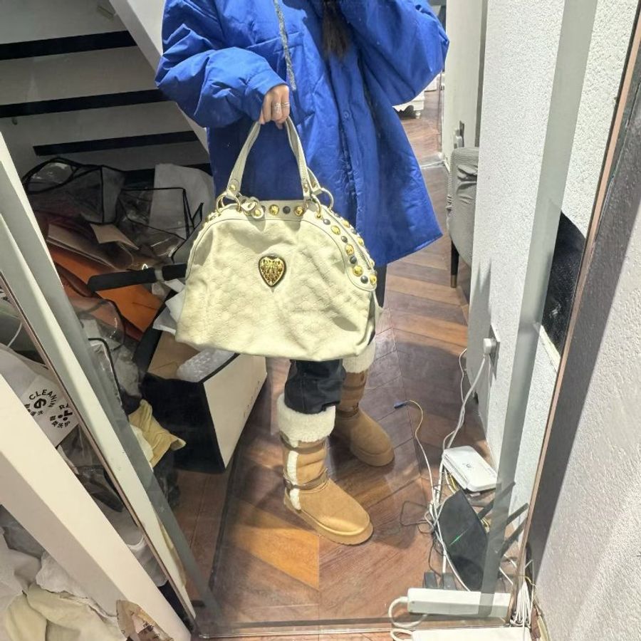 Gucci 復古機車包 黑標330  42*30*15 98新配件塵袋-1