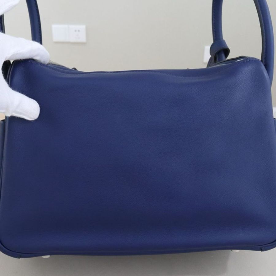 Hermès 愛馬仕 Lindy 30，R刻，swift 寶石藍銀-3