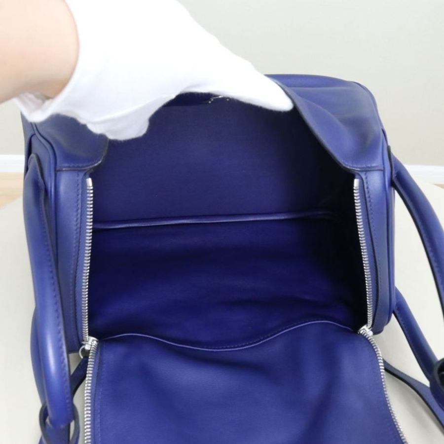 Hermès 愛馬仕 Lindy 30，R刻，swift 寶石藍銀-8