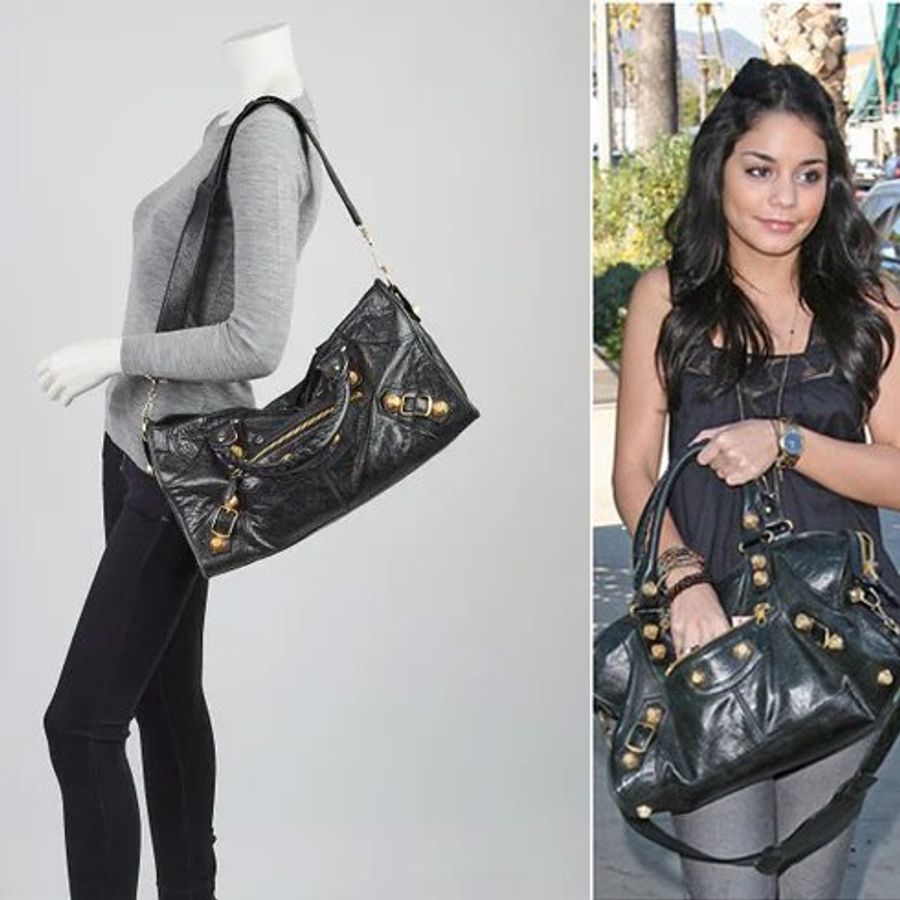二手真品 Balenciaga 巴黎世家 近全新 經典黑色小羊皮金釦 無磨損或明顯使用痕跡 明星使用款-7