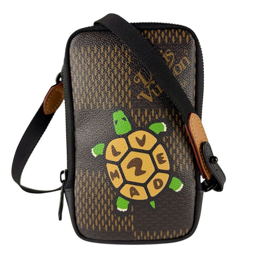 路易威登 LOUIS VUITTON NIGO Damier Giant 雙手機包 Ebene 男士肩包 N40377 z9938-0
