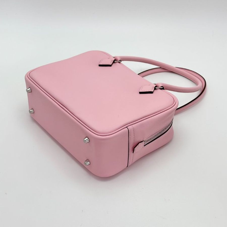 HERMES 櫻花粉銀扣swift皮plume20mini手提包 21*15*8 99新配件盒子塵袋購證毛氈布-1