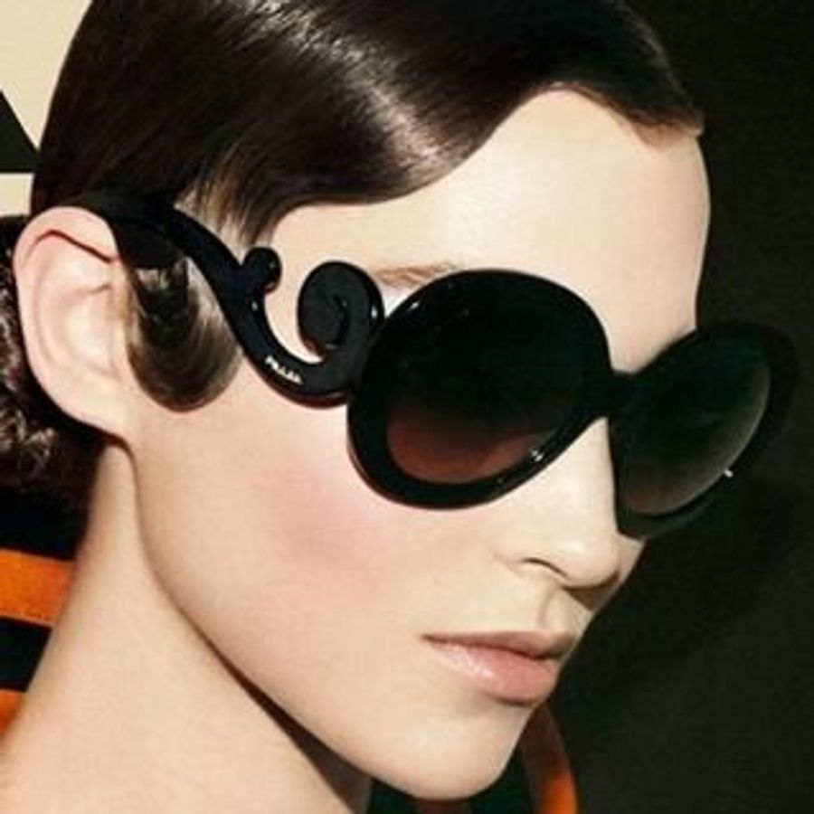 二手真品 Prada 精品 墨鏡 太陽眼鏡 2011年 絕版 復古 巴洛克 特殊造型 購自義大利 義大利製造 無盒-0