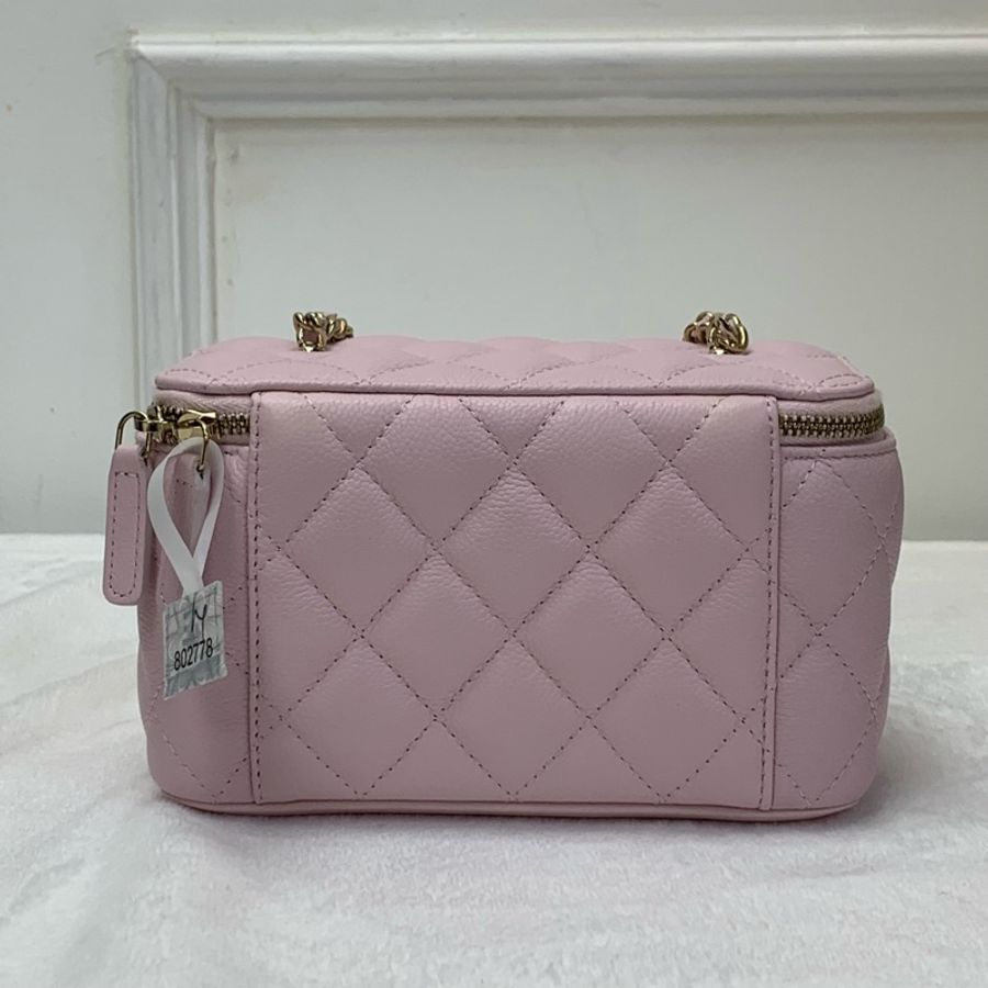 Chanel Long Vanity in Pink Caviar 化妝包帶鏡膜-2