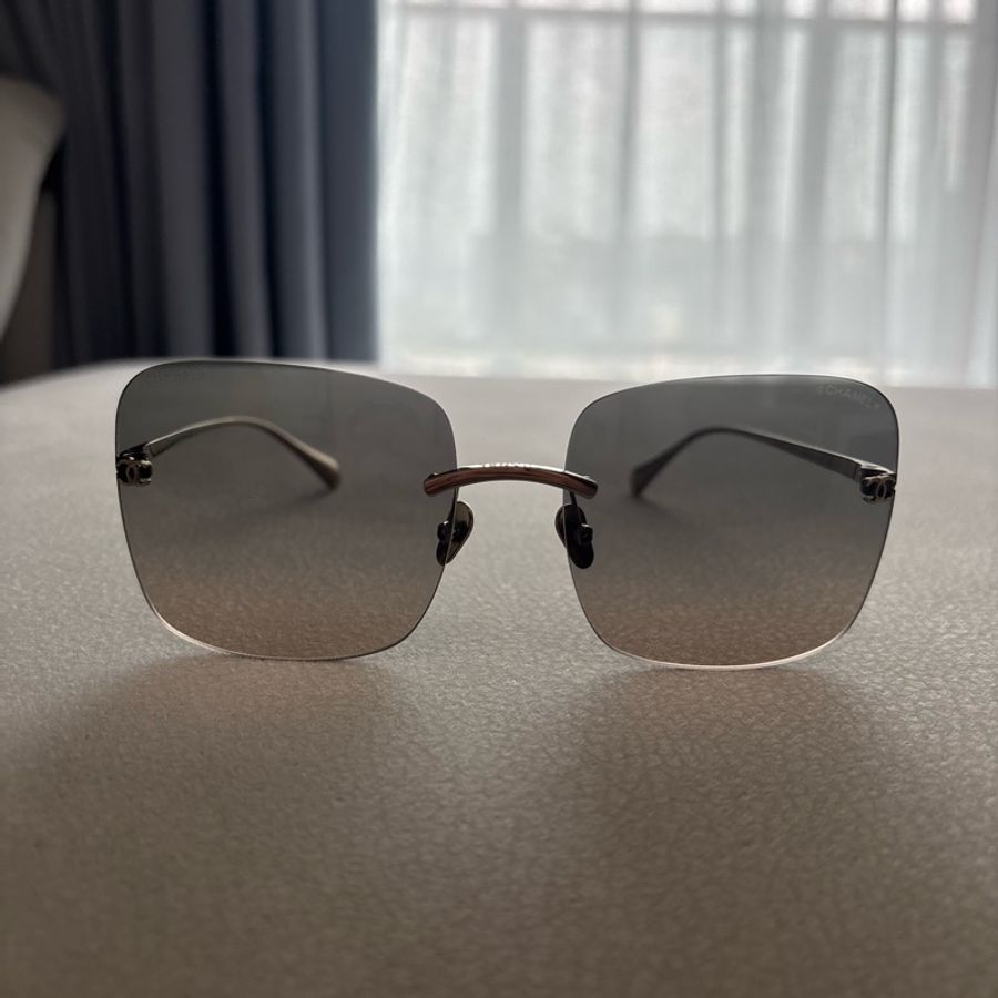 Chanel 香奈兒方型鈦合金太陽眼鏡墨鏡 日本製 4287-T-0
