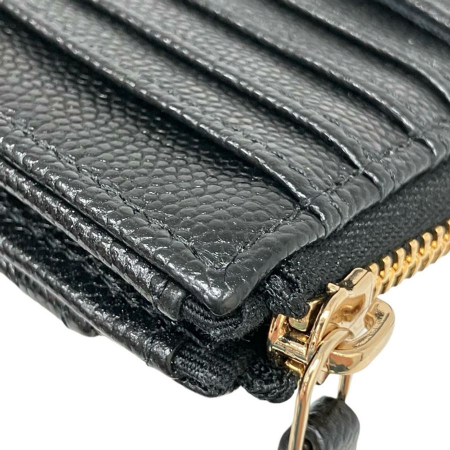 ☆ CHANEL 香奈兒 Black Caviar Skin Card Holder 黑色粒紋小牛皮卡套-267009907-11