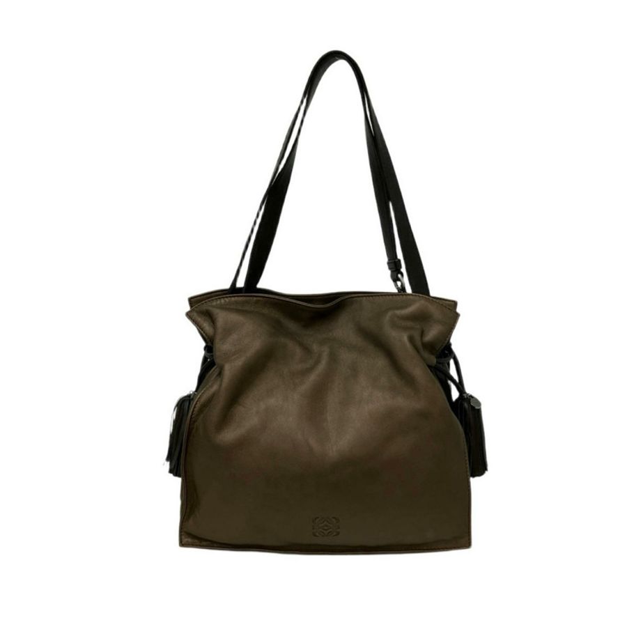 ☆ LOEWE 羅意威 Brown Nappa Leather Vintage Flamenco Shoulder Bag 啡色納帕皮革肩背包-267010489-1
