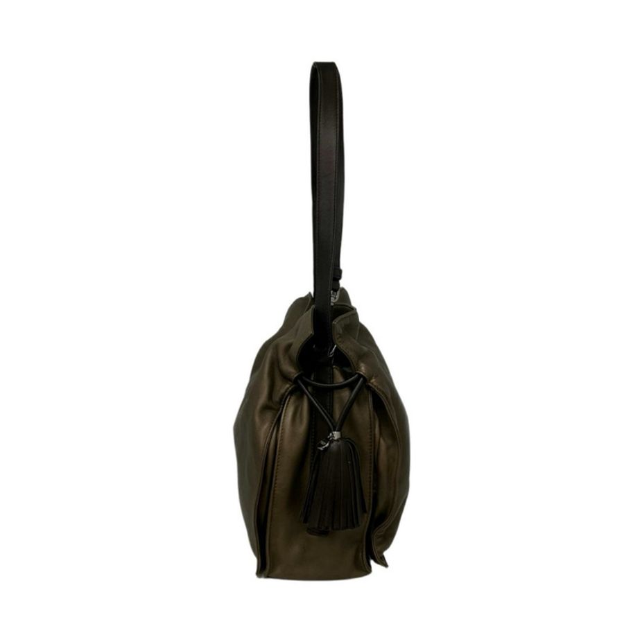 ☆ LOEWE 羅意威 Brown Nappa Leather Vintage Flamenco Shoulder Bag 啡色納帕皮革肩背包-267010489-3
