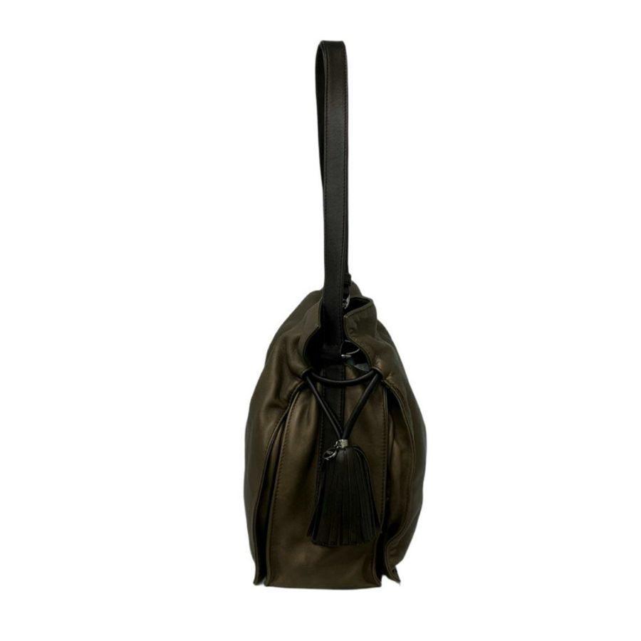 ☆ LOEWE 羅意威 Brown Nappa Leather Vintage Flamenco Shoulder Bag 啡色納帕皮革肩背包-267010489-4