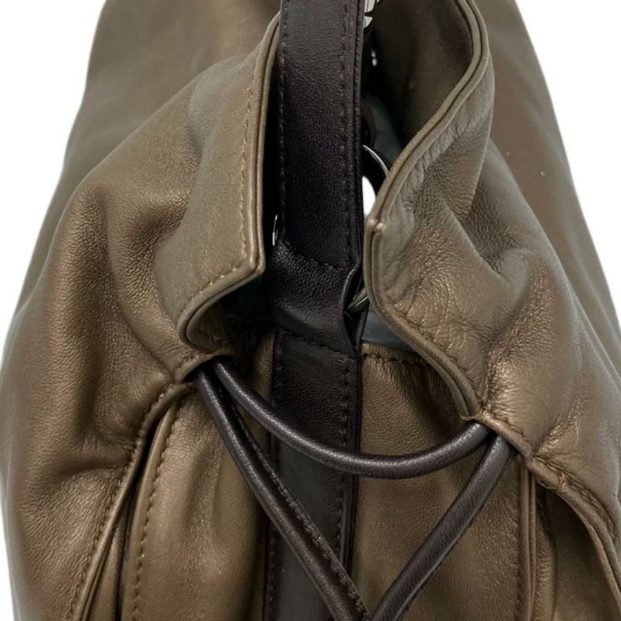 ☆ LOEWE 羅意威 Brown Nappa Leather Vintage Flamenco Shoulder Bag 啡色納帕皮革肩背包-267010489-5