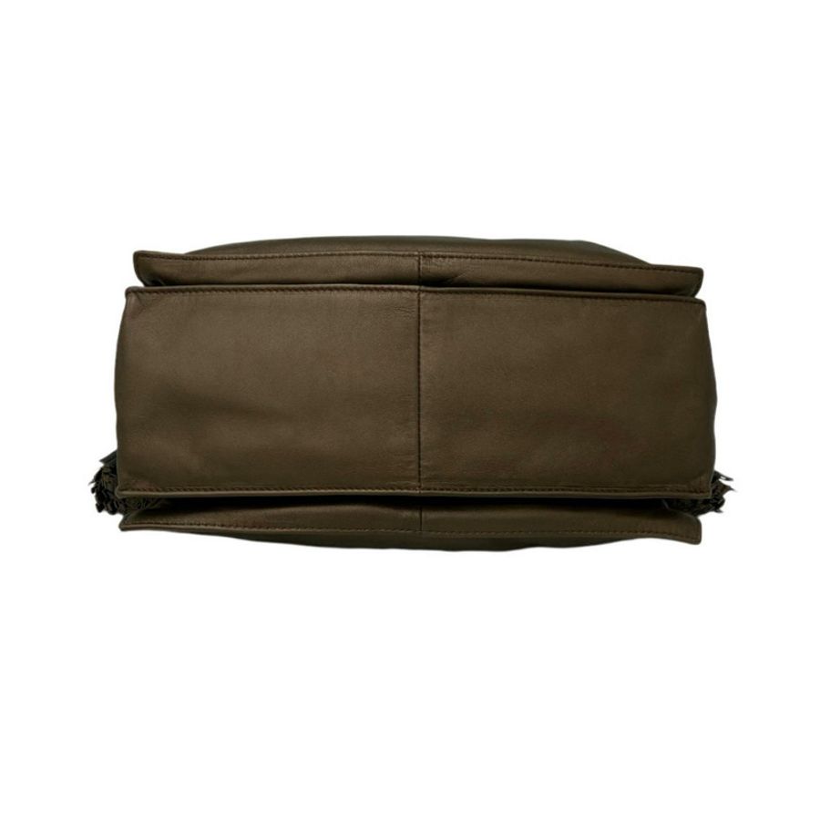 ☆ LOEWE 羅意威 Brown Nappa Leather Vintage Flamenco Shoulder Bag 啡色納帕皮革肩背包-267010489-7