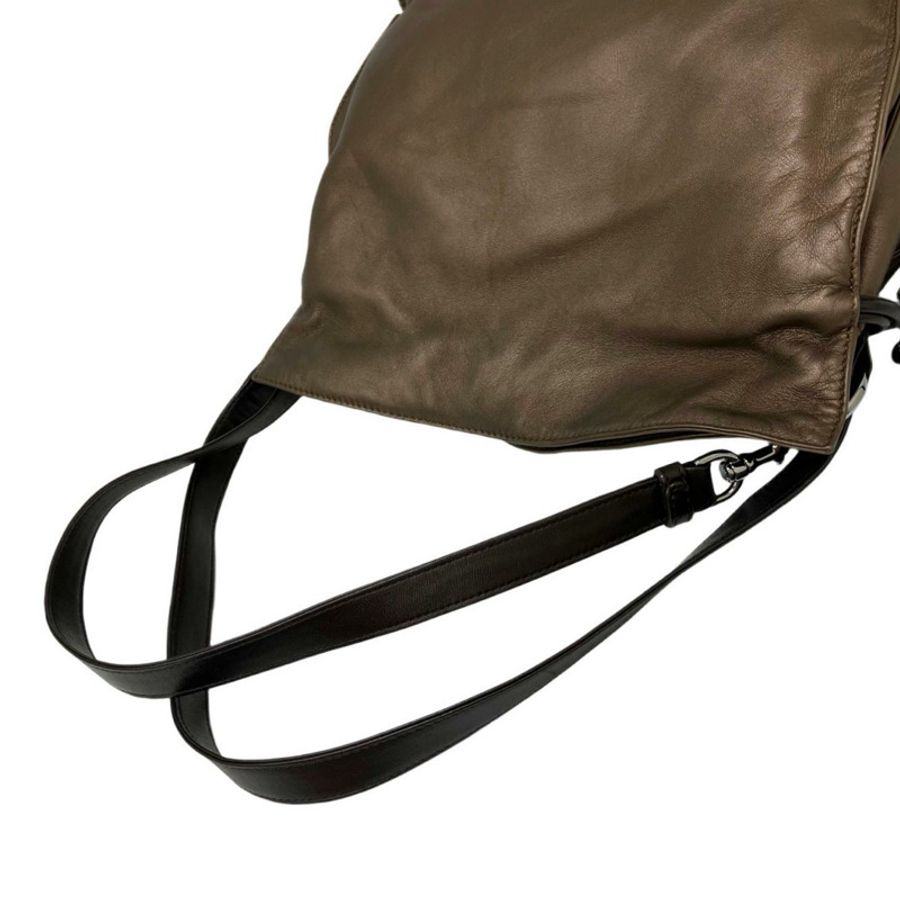 ☆ LOEWE 羅意威 Brown Nappa Leather Vintage Flamenco Shoulder Bag 啡色納帕皮革肩背包-267010489-9