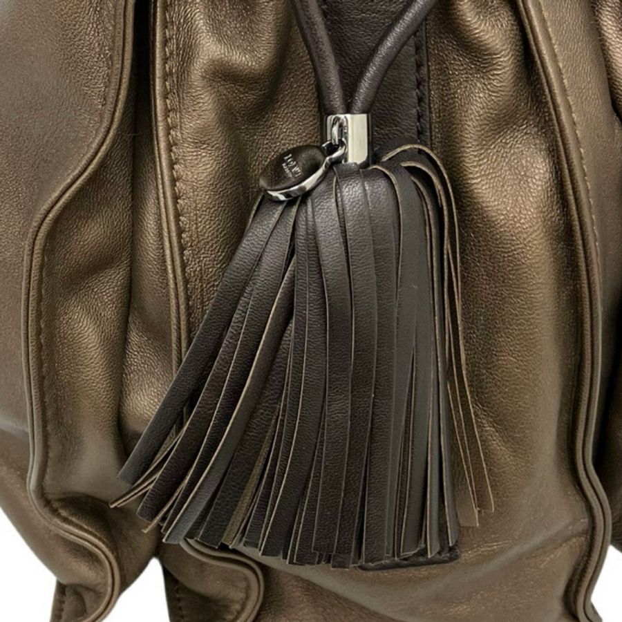 ☆ LOEWE 羅意威 Brown Nappa Leather Vintage Flamenco Shoulder Bag 啡色納帕皮革肩背包-267010489-10