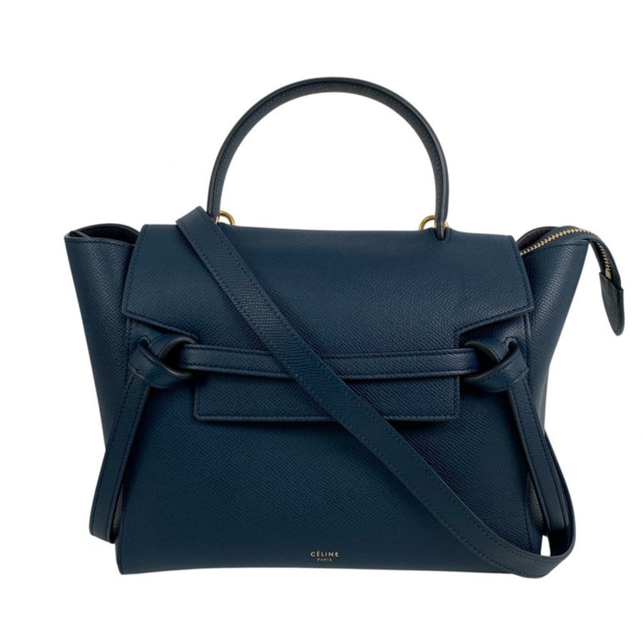 ☆ CELINE 思琳 Navy Calfskin Micro Belt Bag 2 way bag 深藍色小牛皮兩用袋-267010703-0