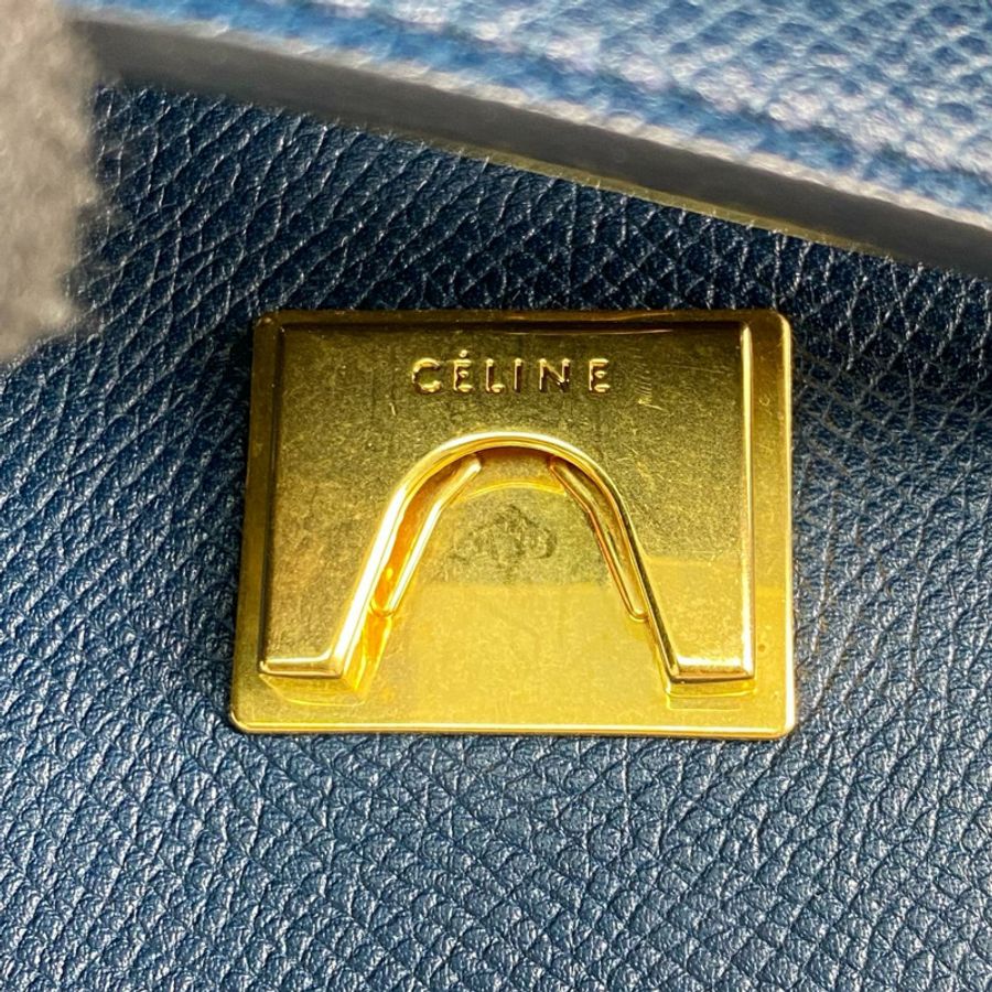 ☆ CELINE 思琳 Navy Calfskin Micro Belt Bag 2 way bag 深藍色小牛皮兩用袋-267010703-10
