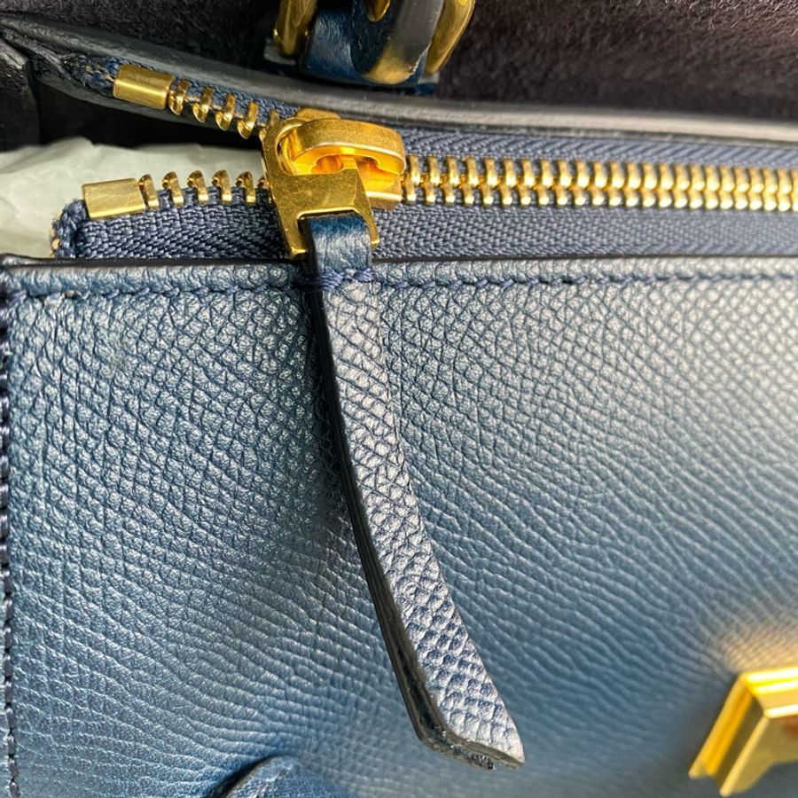 ☆ CELINE 思琳 Navy Calfskin Micro Belt Bag 2 way bag 深藍色小牛皮兩用袋-267010703-11