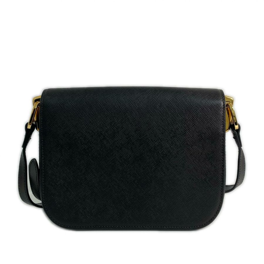 ☆ PRADA 普拉達 Black Saffiano Leather Shoulder Bag 黑色十字壓紋皮革肩背包-267011191-2