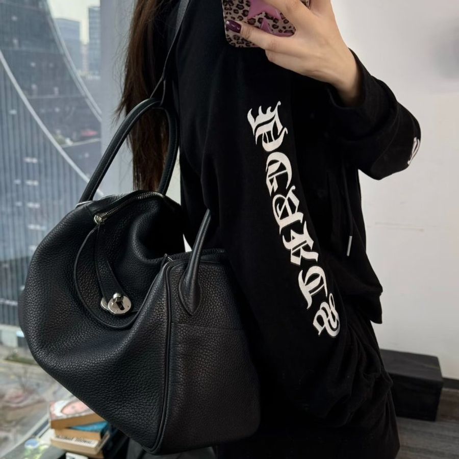 HERMES Lindy 26 - Noir 89 黑銀 U-8