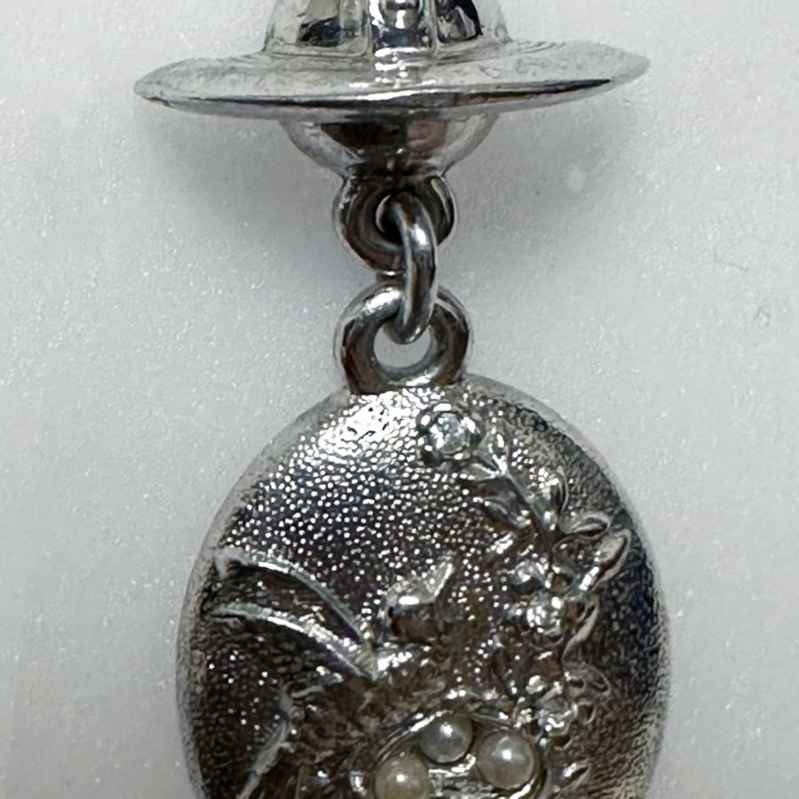 Vivienne Westwood 經典行星土星 鳥巢 金+銀 珍珠+鑽石 豐盛 古著古董絕版珍藏品 二手 限時出清-1