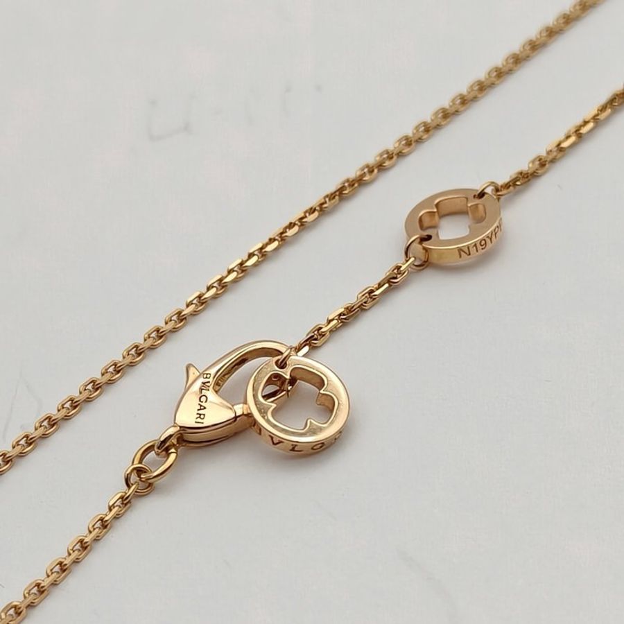 BVLGARI 18K玫瑰金钻石Fiorever系列咏绽四叶草项链-3