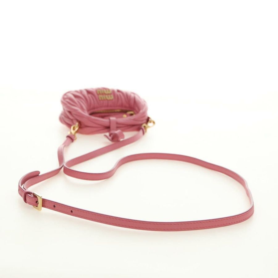 【日本直送】Miu Miu Matelasse Wonder 皮革雙肩包 粉金配色 正品 182012SAM-8