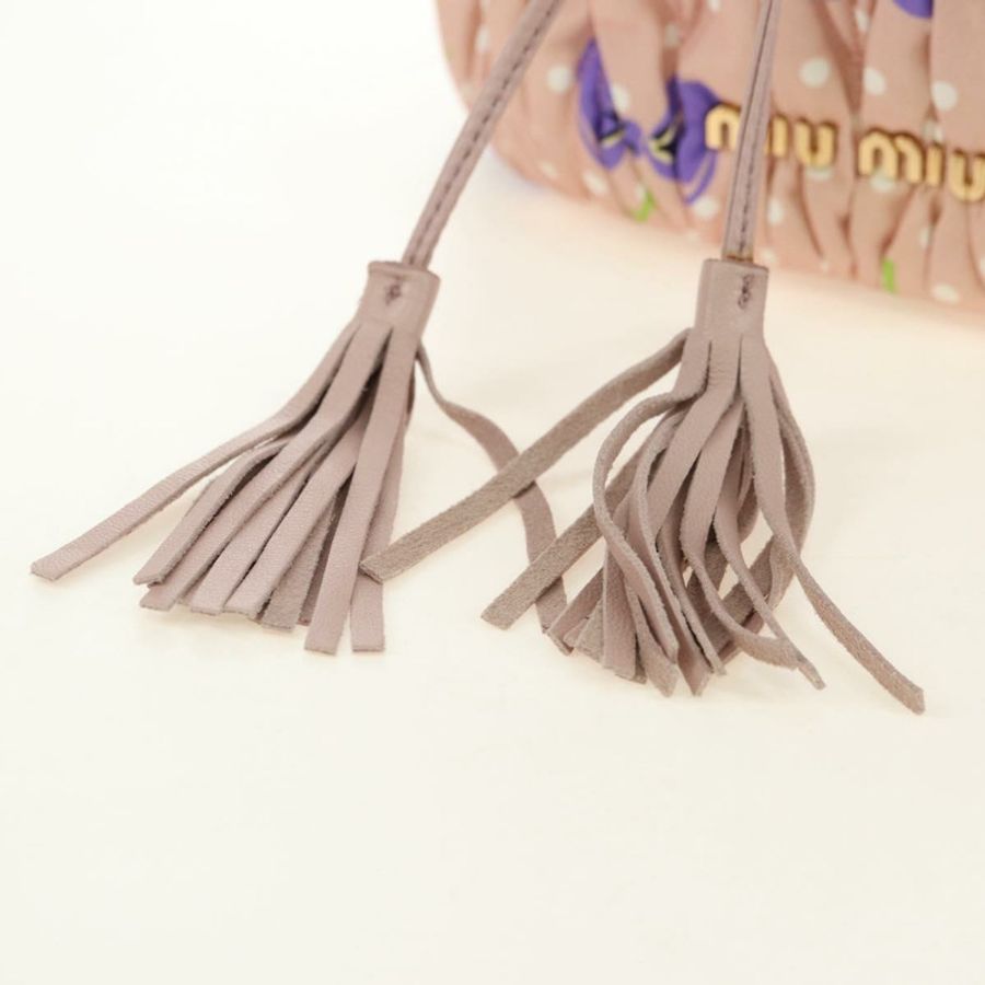【日本直送】Miu Miu 單肩包 帆布皮革 粉紅金色 正品 ka4573M-8