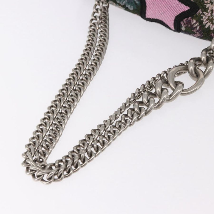【日本直送】Miu Miu 鏈條單肩包 帆布 綠色 銀色 正品 183990M-8
