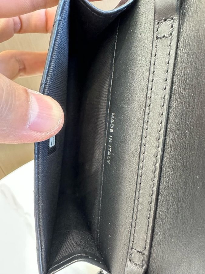 Chanel 香奈兒 255 so black 小廢包 黑色牛皮V紋 鏈條卡包。-7