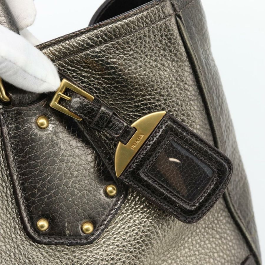 【日本直送】PRADA 皮革雙肩包 金色 正品 182095-18