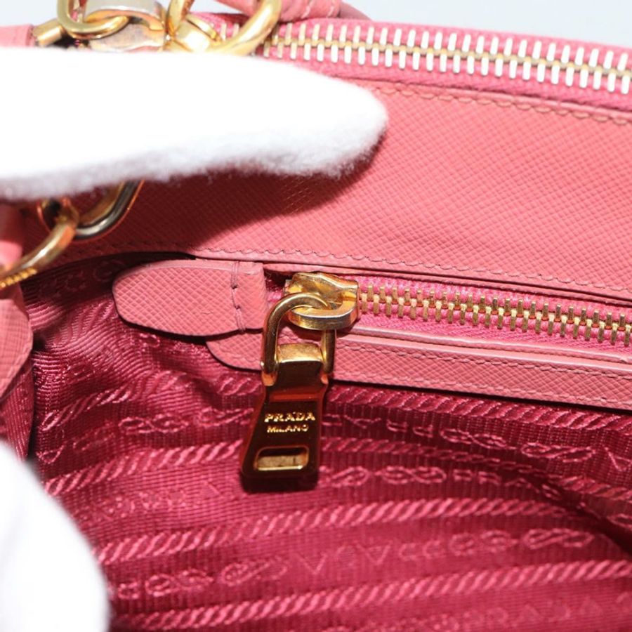 【日本直送】PRADA Galleria 手提包，Saffiano 皮革，兩用，粉金配色，正品，貨號 183648V-23