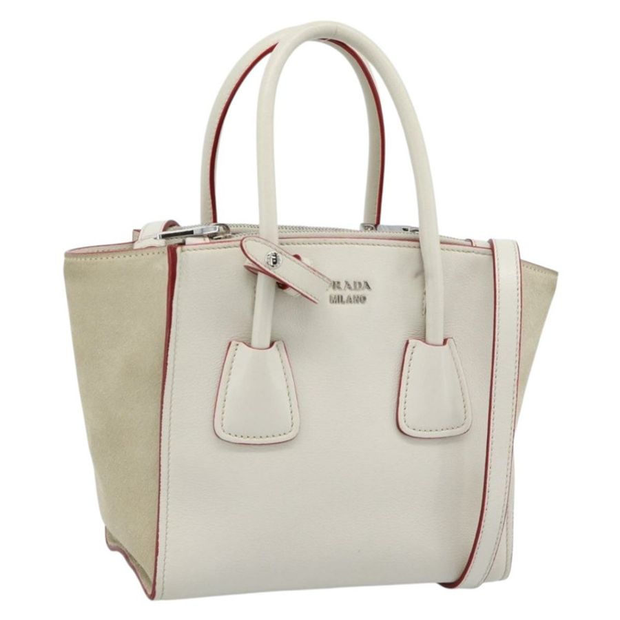 【日本直送】PRADA 手提包 皮革 兩用 白色 銀色 正品 183712M-0