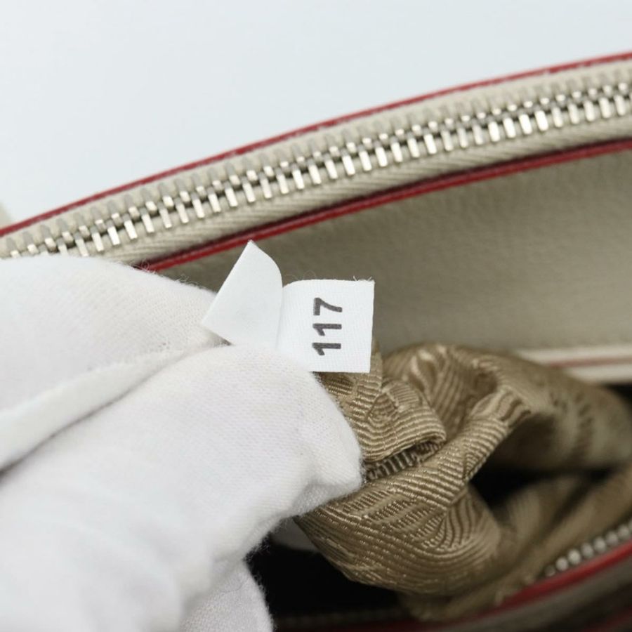 【日本直送】PRADA 手提包 皮革 兩用 白色 銀色 正品 183712M-10