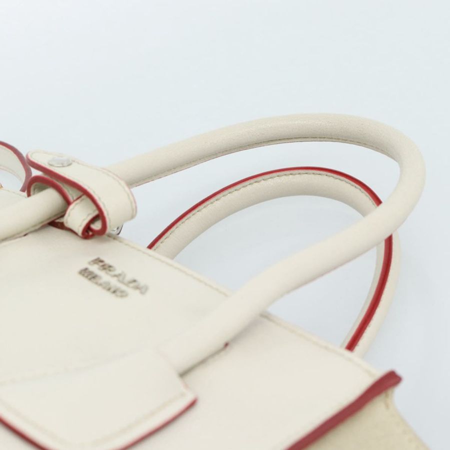 【日本直送】PRADA 手提包 皮革 兩用 白色 銀色 正品 183712M-13