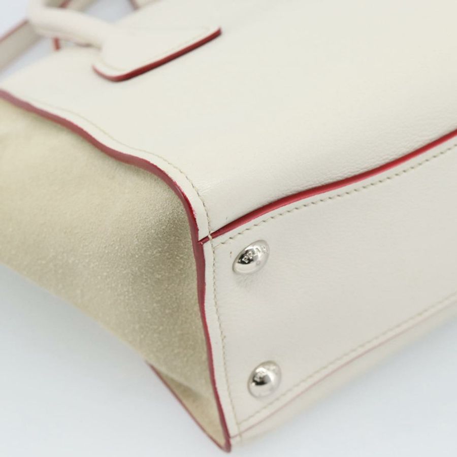 【日本直送】PRADA 手提包 皮革 兩用 白色 銀色 正品 183712M-18