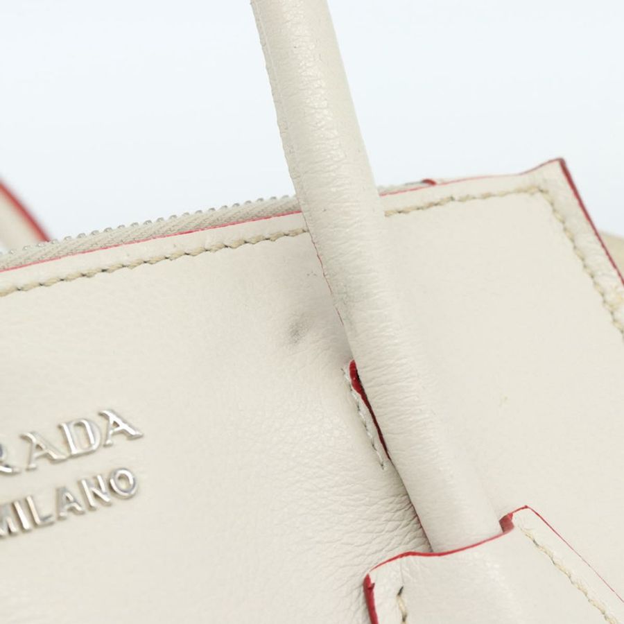 【日本直送】PRADA 手提包 皮革 兩用 白色 銀色 正品 183712M-19