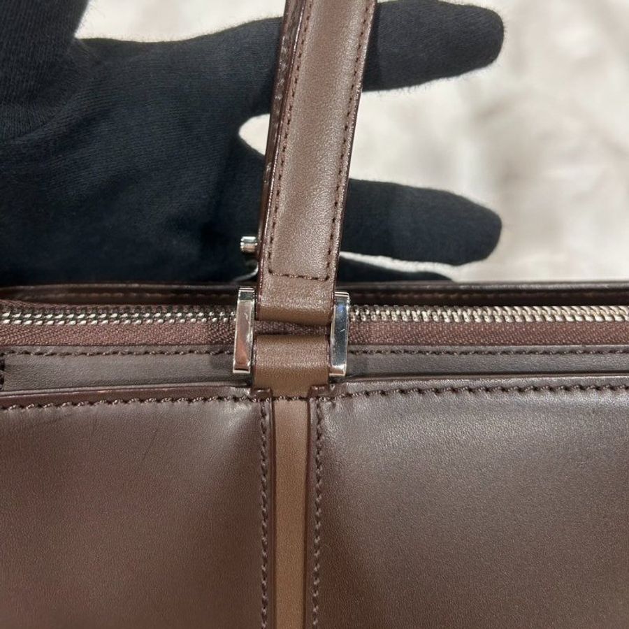 Burberry 皮革手提托特包-3
