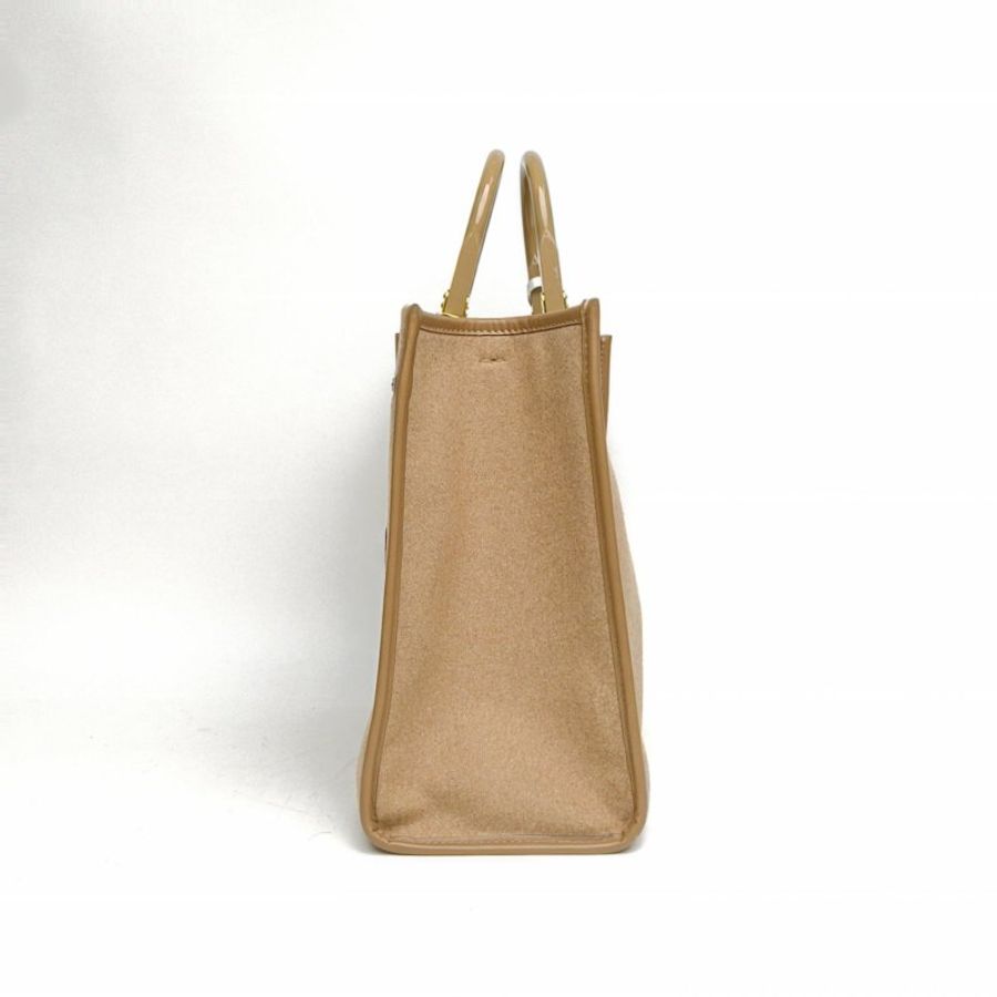 FENDI Sunshine陽光購物手提袋中號卡其色毛呢肩背包-1