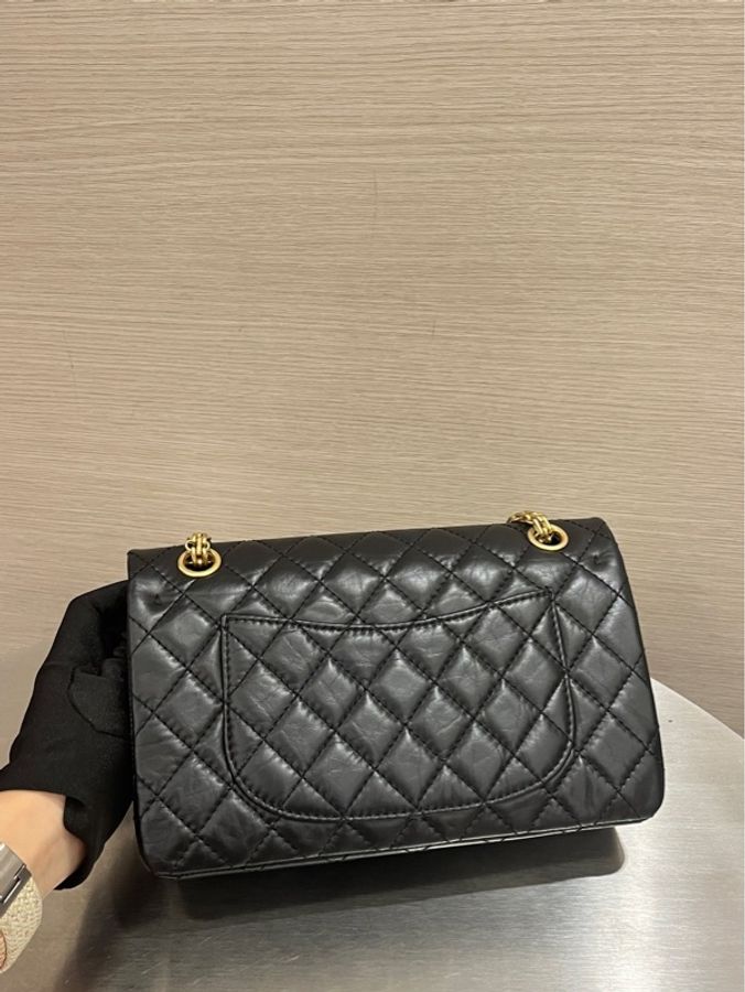 香奈儿 Chanel  黑金 2.55 小号油腊牛皮 芯片款 （底长24）-4