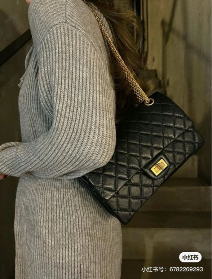 香奈儿 Chanel  黑金 2.55 小号油腊牛皮 芯片款 （底长24）-8