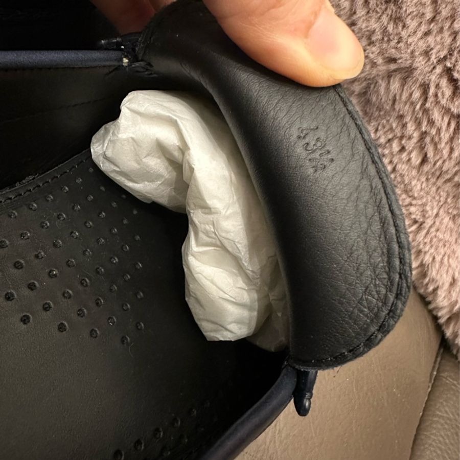 葆蝶家 Bottega Veneta size 43.5 全新 男裝 牛皮 鱷魚皮 深藍色經典皮革拼接豆豆鞋 開車鞋 樂福鞋 皮鞋-7