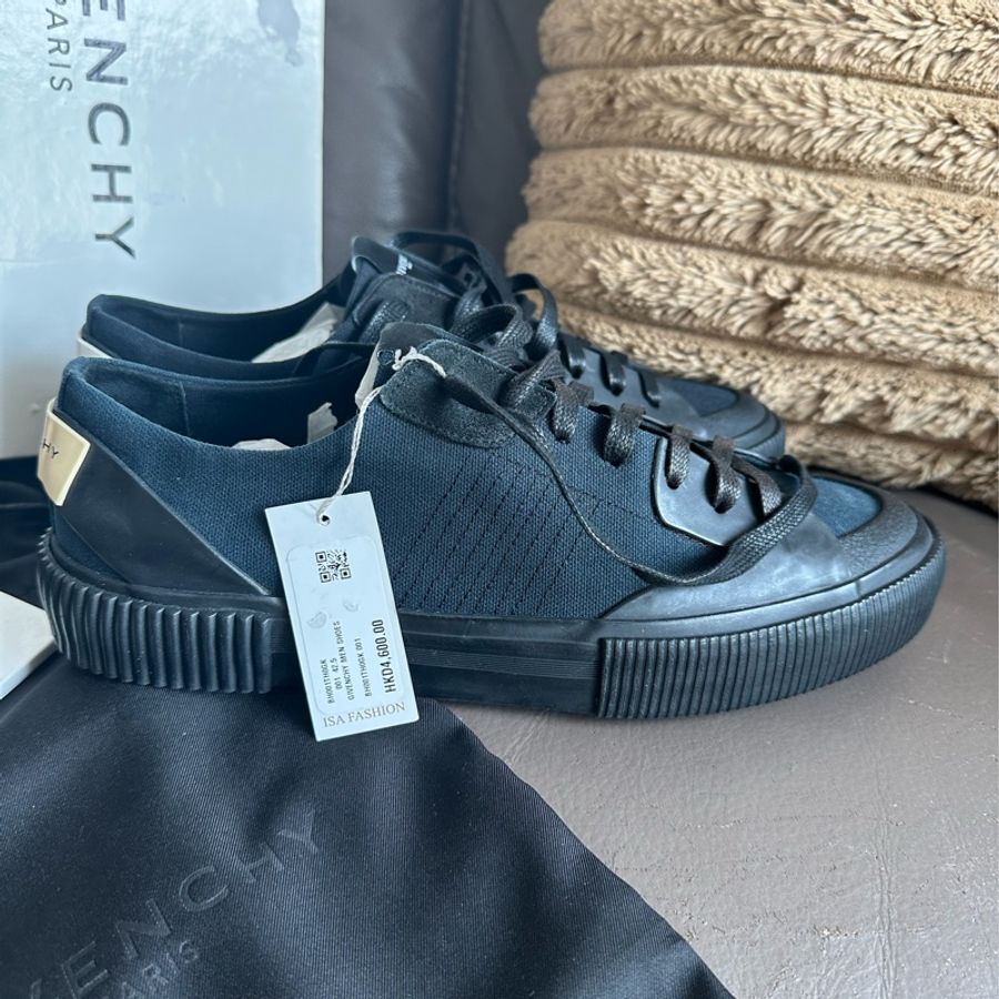 紀梵希 Givenchy 黑色帆布低筒休閒鞋 球鞋-4