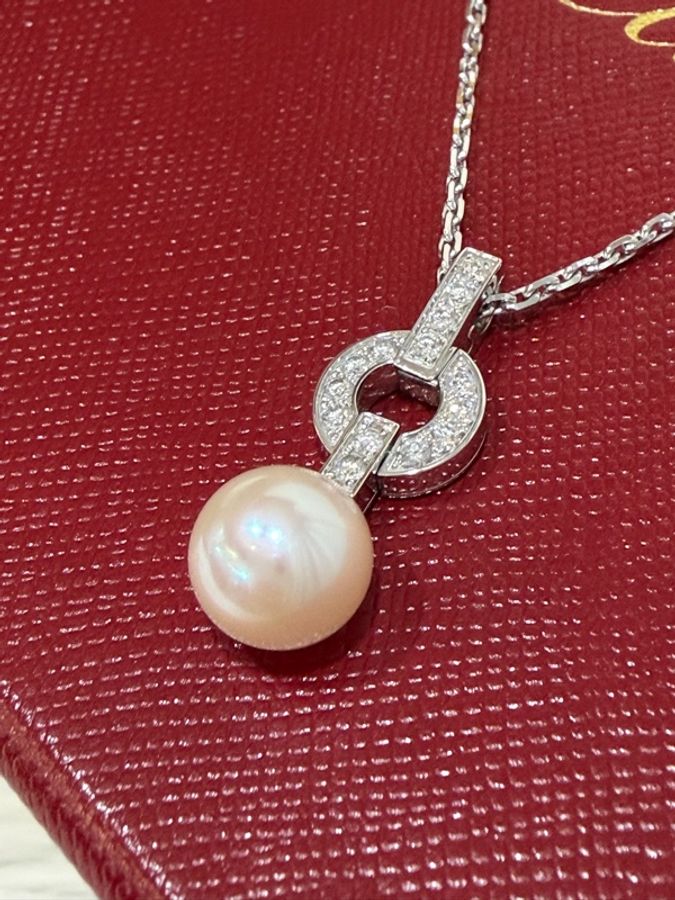 Cartier 卡地亞 750 HIMALIA 0.25CT 珍珠 鑽石 白K金 項鍊 鑽圈-9