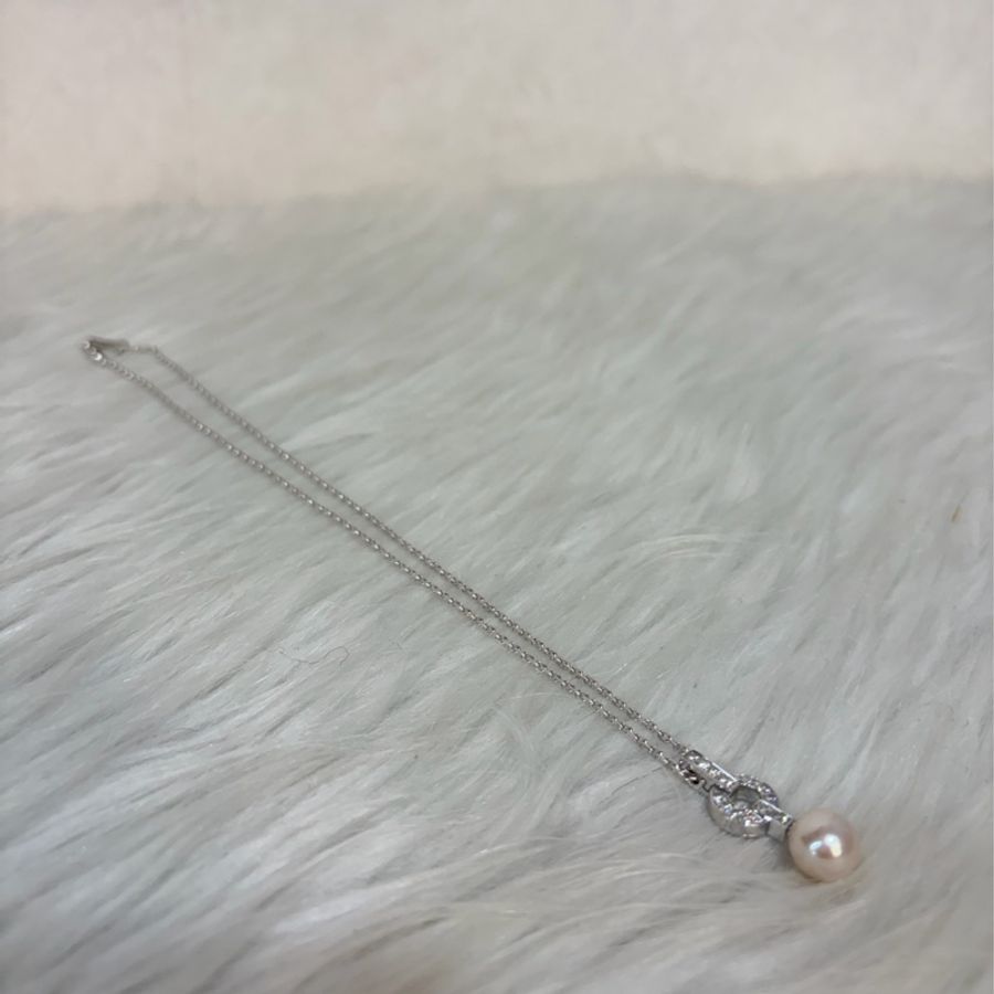 Cartier 卡地亞 750 HIMALIA 0.25CT 珍珠 鑽石 白K金 項鍊 鑽圈-2